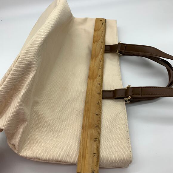 Isaac Mizrahi Live Womens Handbag Bridgehampton Tote Bag Cream Color - Picture 4 of 13